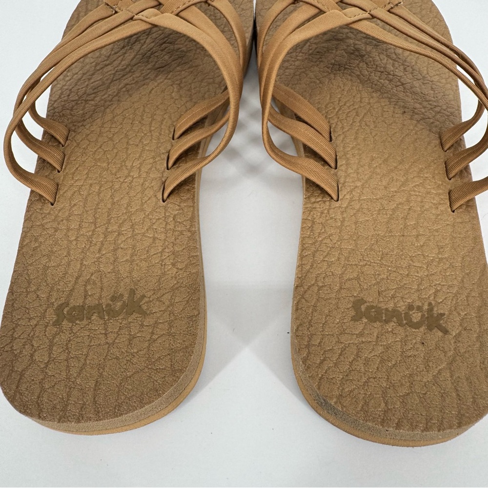 Sanuk Women Tobacco Brown Tan Beige Yoga Sandy Sandals Comfort Casual Everyday 6 - Picture 8 of 9